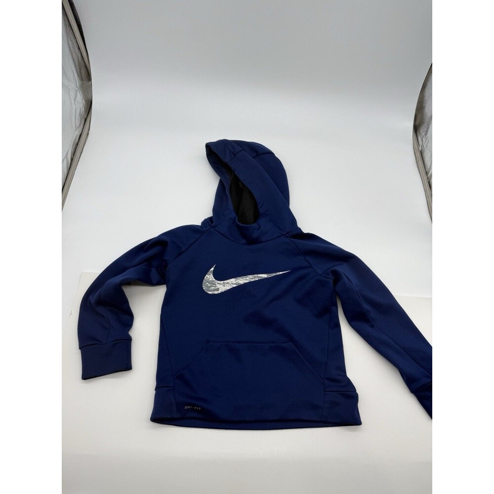 NIKE Toddler Hoodie Boys Big Swoosh Long Sleeve Blue Size 4 XS Dri-Fit